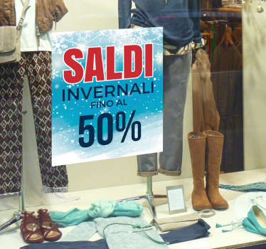 Adesivi vetrine saldi invernali fino