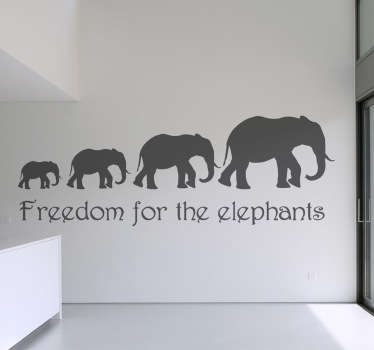 Adesivo murale freedom elephants