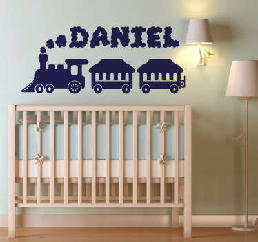 Sticker bambini treno con nome