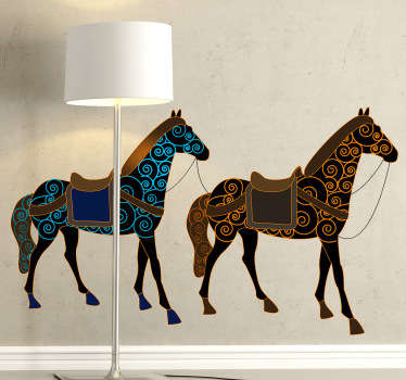 Sticker decorativo due cavalli