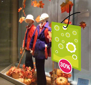 Sticker personalizzabile etichetta fiori verde