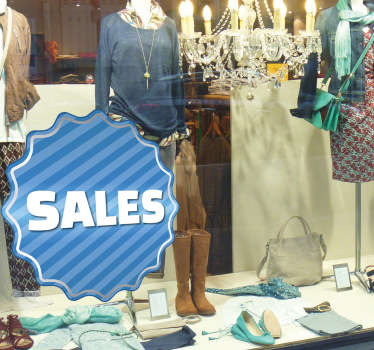 Sticker etichetta offerta azzurro righe