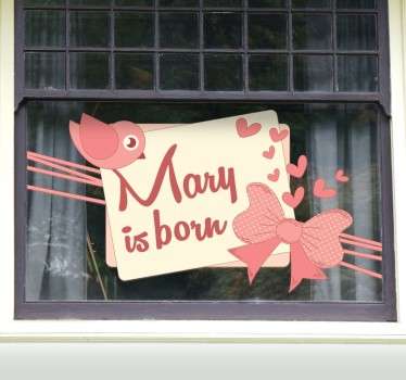 Sticker finestra nascita bambina