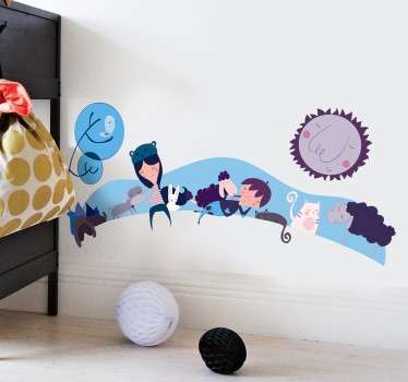Wall sticker bambini disegno tonalità azzurro