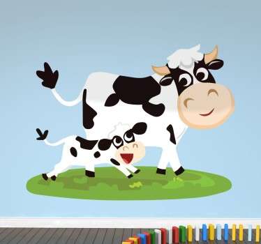 Wall sticker bambini la mucca e il vitellino