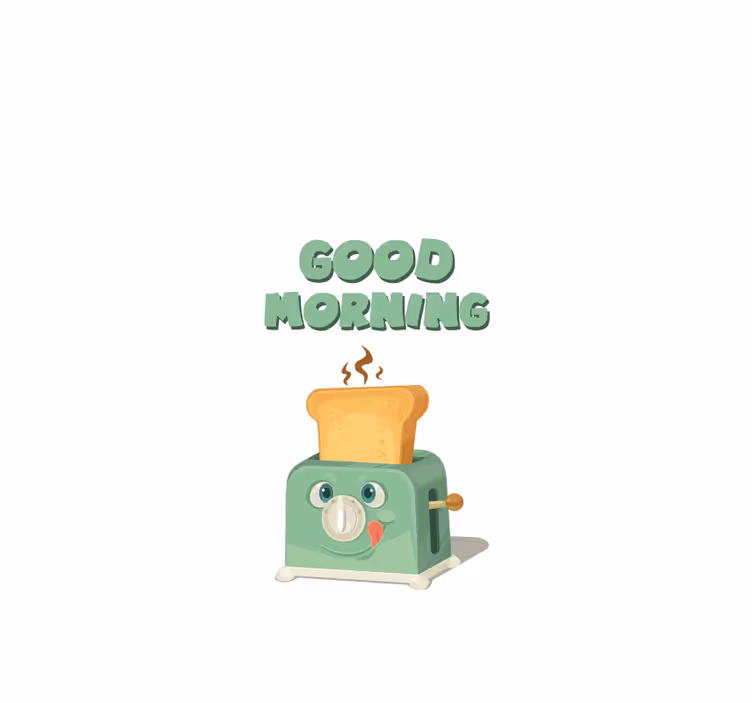 Tenda a rullo cucina buongiorno con tostapane - TenStickers