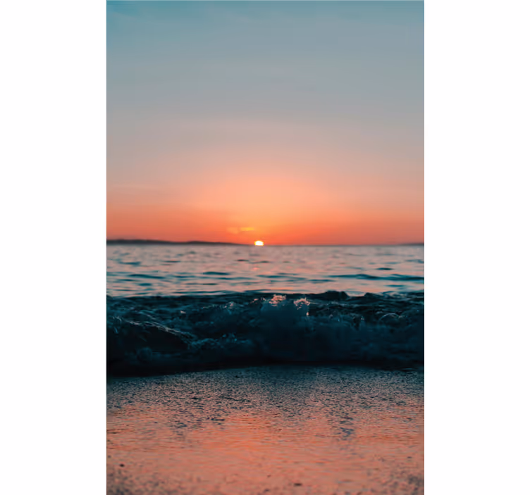 Tenda a rullo bagno tramonto su una spiaggia - TenStickers