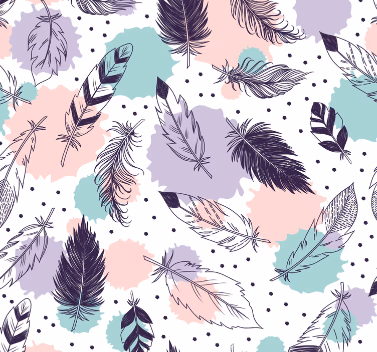 Tenda a rullo bagno modello piume boho - TenStickers