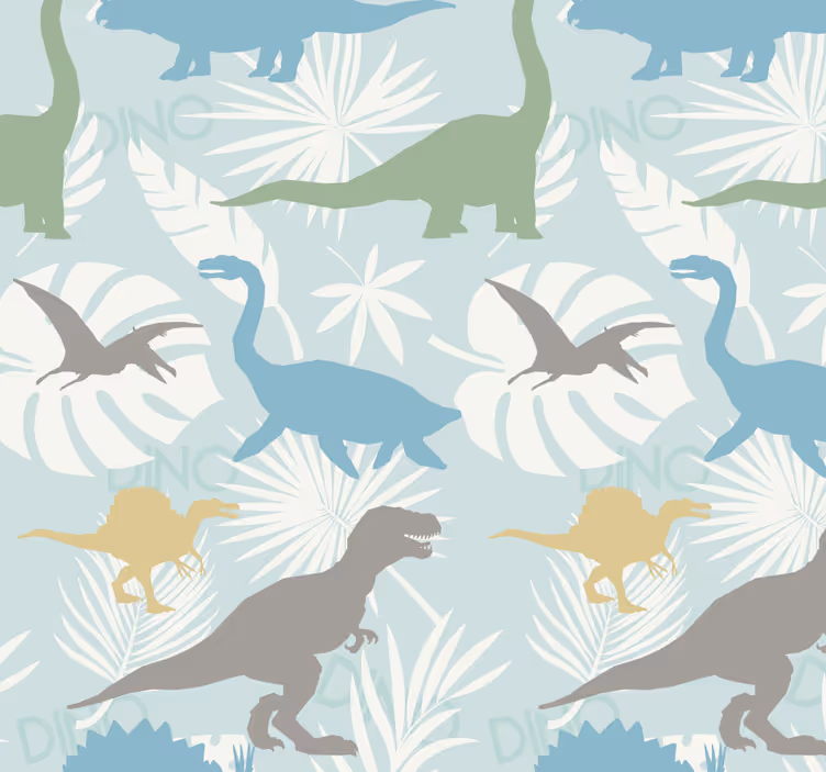 Tenda a rullo dinosauro motivo color pastello - TenStickers