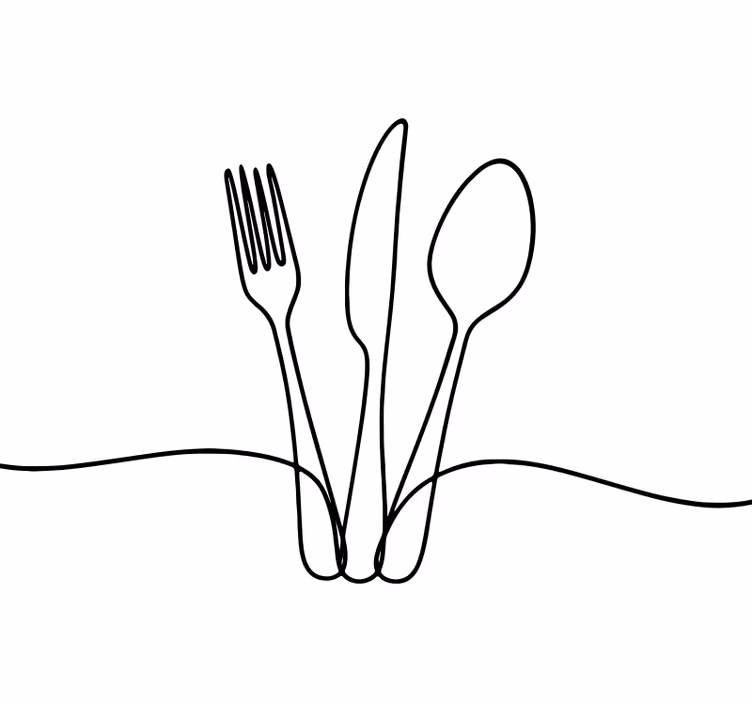 Tenda a rullo cucina linee eleganti di utensili - TenStickers
