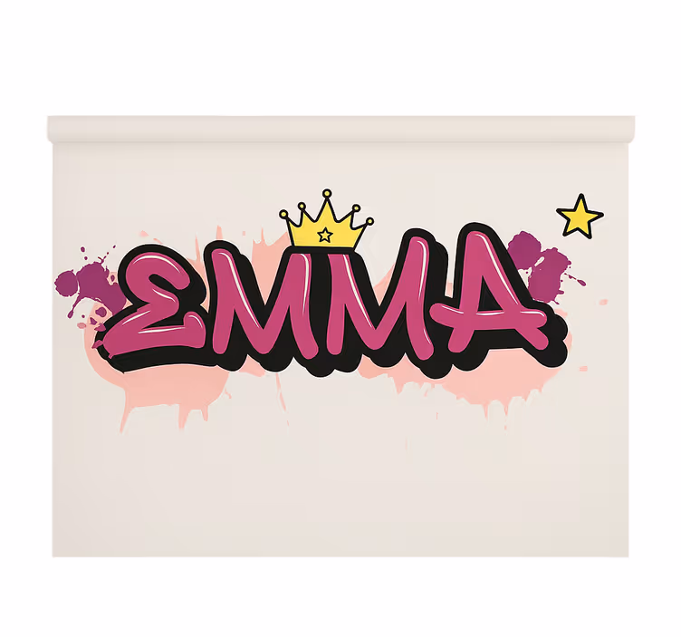 Tenda a rullo cameretta graffiti personalizzati rosa - TenStickers