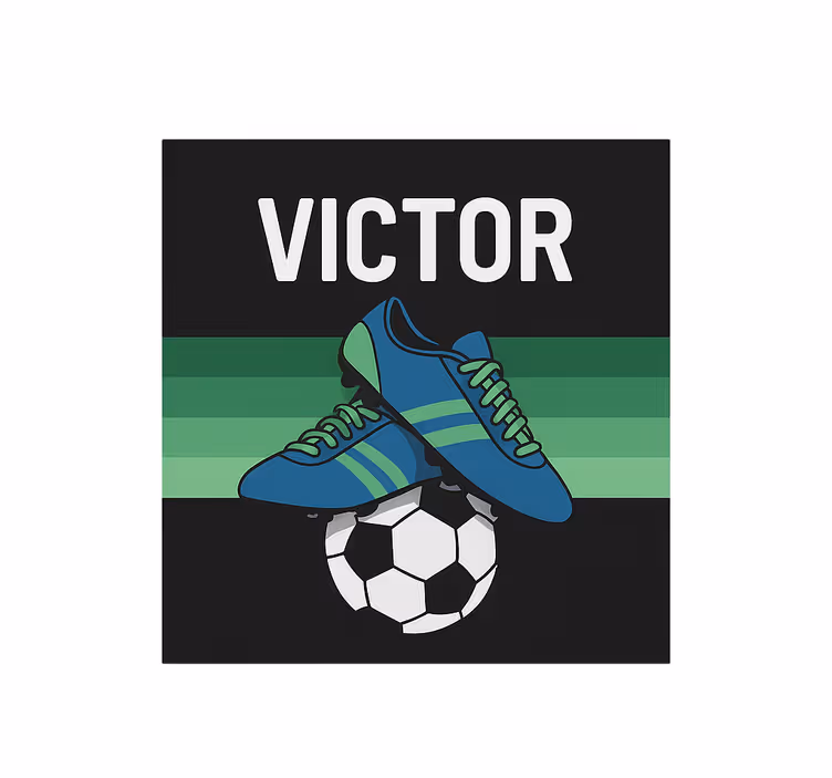 Tenda a rullo cameretta scarpe da calcio con nome - TenStickers
