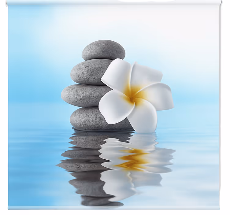 Tenda a rullo bagno blu traslucido zen - TenStickers