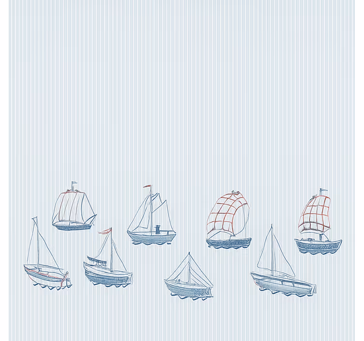 Tenda a rullo cameretta barche a vela blu - TenStickers