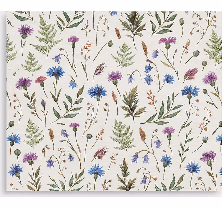 Tenda a rullo soggiorno modello di prato di fiori selvatici - TenStickers