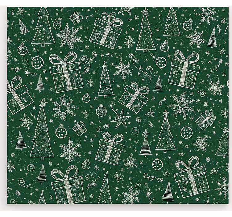 Tenda a rullo soggiorno natale bianco verde - TenStickers
