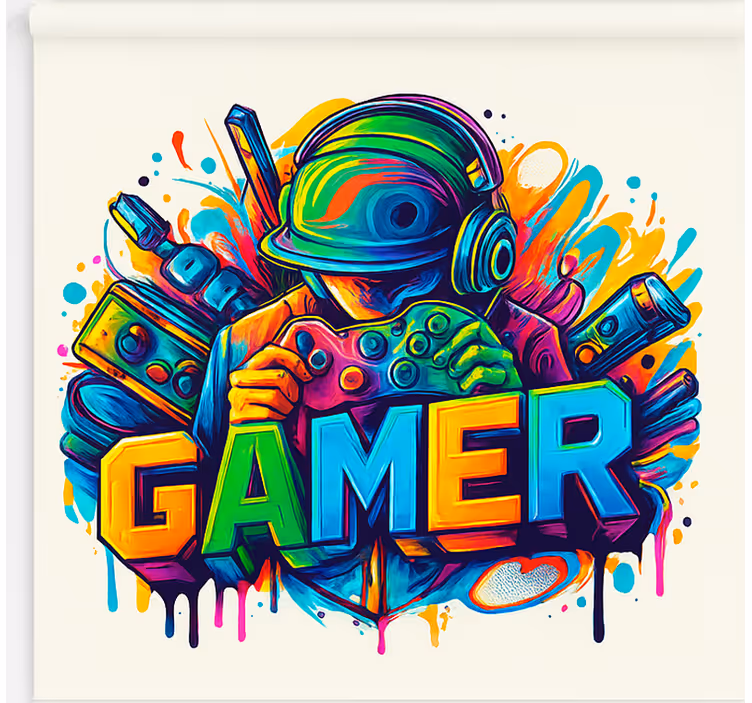Tenda a rullo gamer bloccato nel giocatore - TenStickers