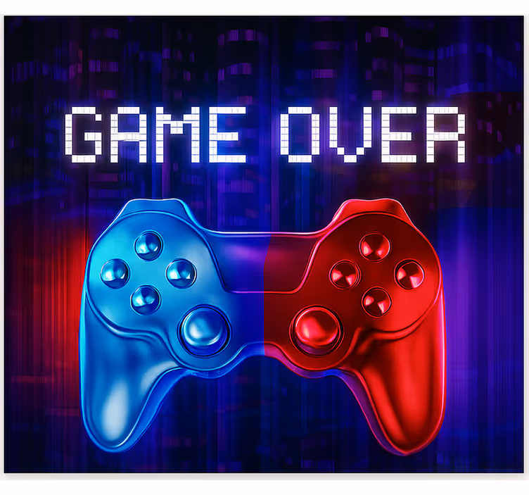 Tenda a rullo gamer cascata di neon game over - TenStickers