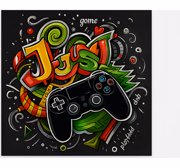 Tenda a rullo gamer graffiti solo controller di gioco - TenStickers