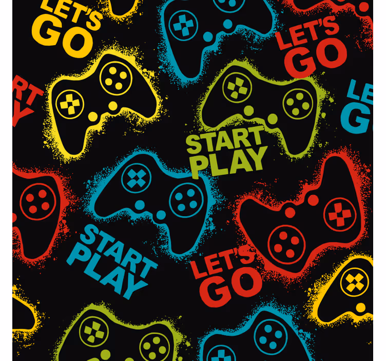 Tenda a rullo gamer avviare i controller di gioco - TenStickers