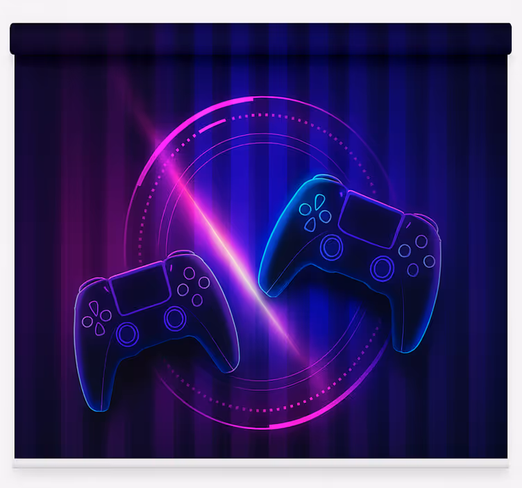 Tenda a rullo gamer controller di gioco neon clash - TenStickers