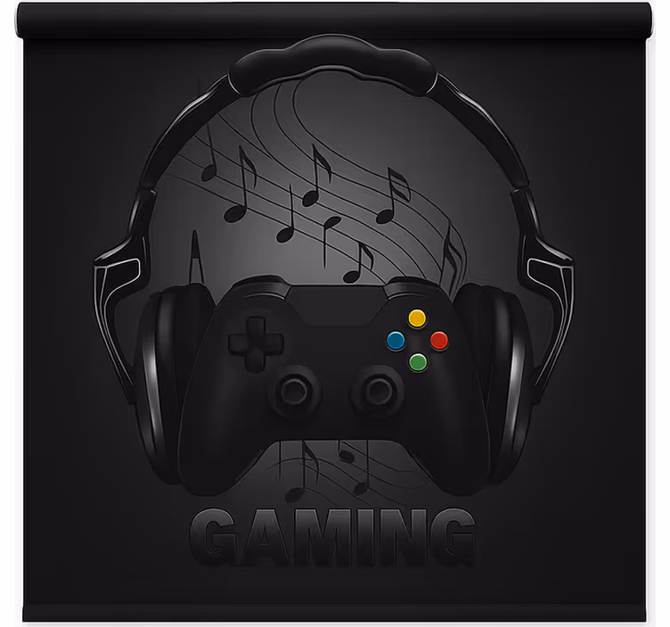Tenda a rullo gamer controller monocromatico indossabile - TenStickers