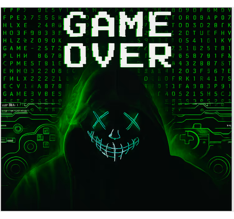 Tenda a rullo gamer mascherato hackerato game over - TenStickers