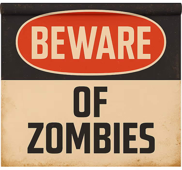 Tenda a rullo gamer attenzione agli zombi - TenStickers
