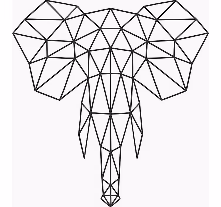 Tenda a rullo camera ragazzi elefante geometrico moderno - TenStickers