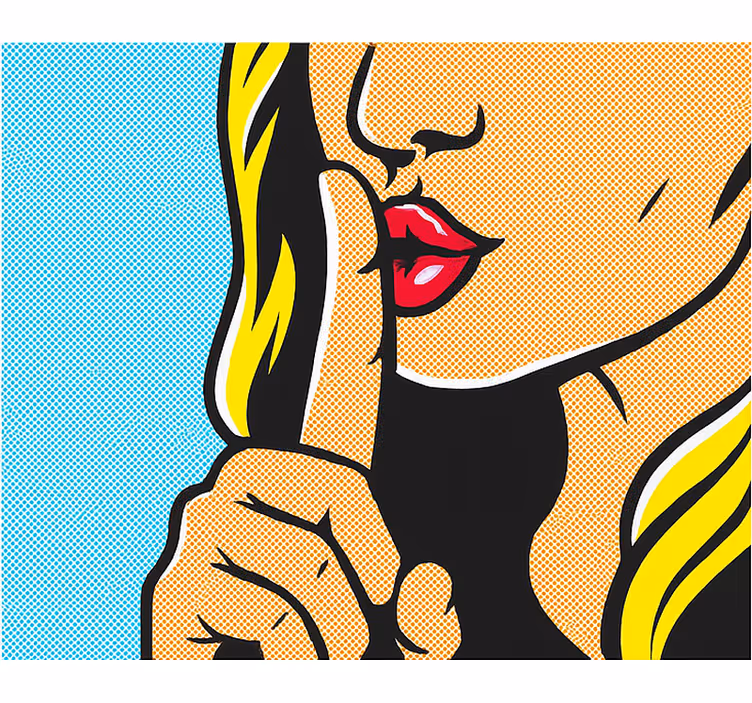 Tenda a rullo camera ragazzi ragazza pop art che fa silenzio - TenStickers