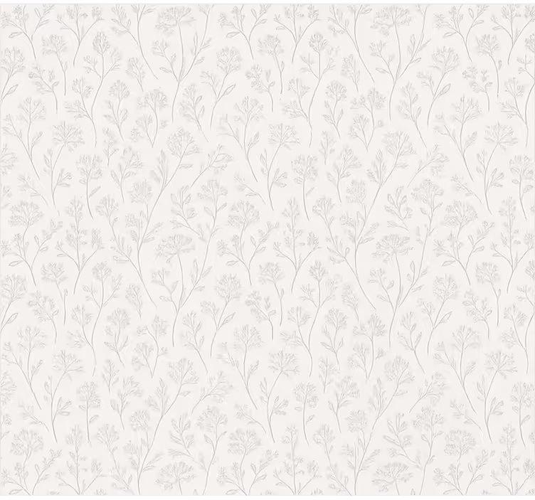 Tenda a rullo sala da pranzo arte floreale grigia e sottile - TenStickers