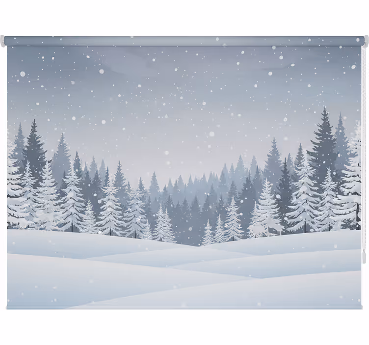 Tenda a rullo stile nordico scena foresta invernale - TenStickers