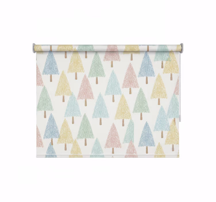 Tenda a rullo stile nordico alberi nordici pastello - TenStickers