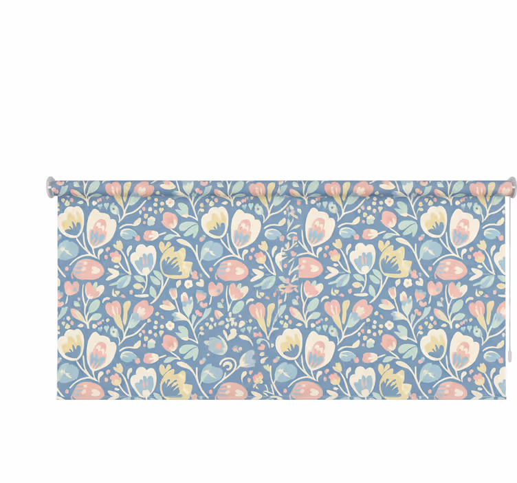 Tenda a rullo stile nordico fiori nordici pastello - TenStickers