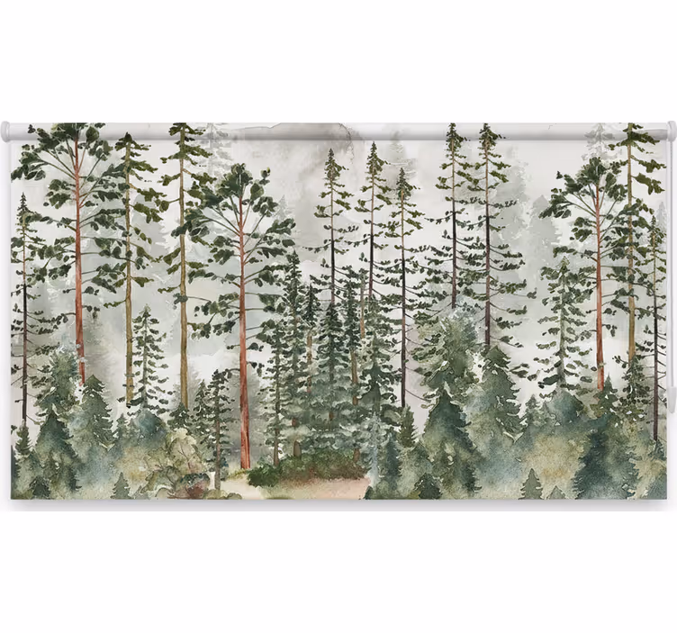 Tenda a rullo alberi nursery da parete boschiva - TenStickers
