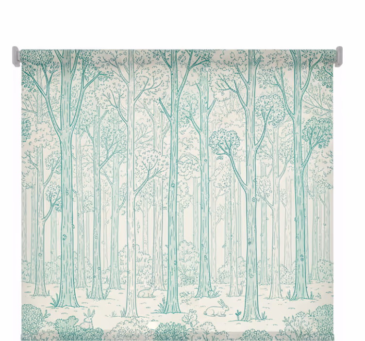 Tenda a rullo alberi schizzo bosco menta - TenStickers