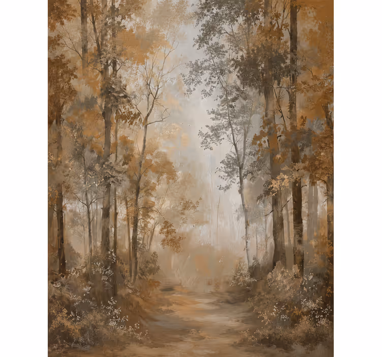 Tenda a rullo alberi bosco d'autunno ambra - TenStickers