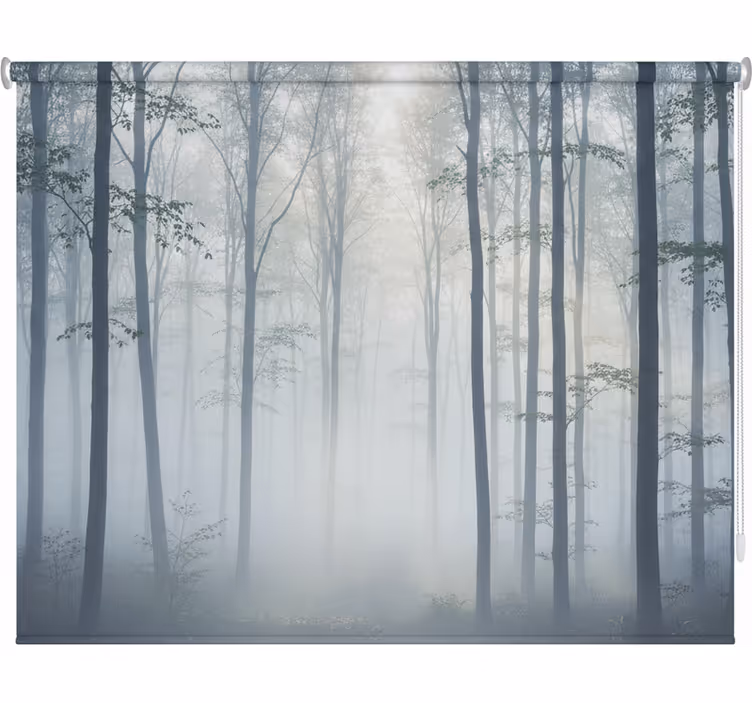 Tenda a rullo alberi murale nebbia atmosferica - TenStickers