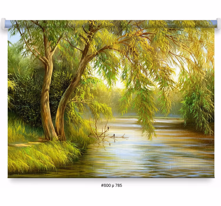 Tenda a rullo alberi salice del fiume serene - TenStickers