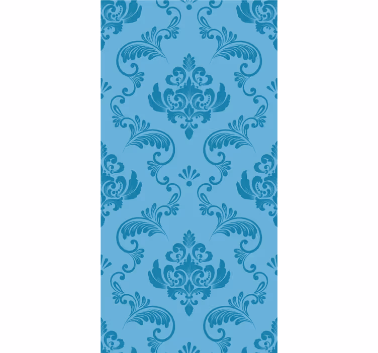 Tenda a rullo bagno curve botaniche blu - TenStickers