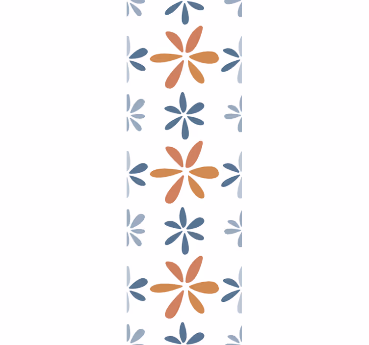 Tenda a rullo sala da pranzo motivi floreali geometrici - TenStickers