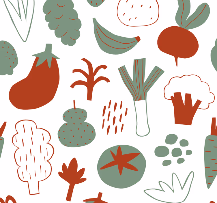 Tenda a rullo cucina verdure colorate - TenStickers