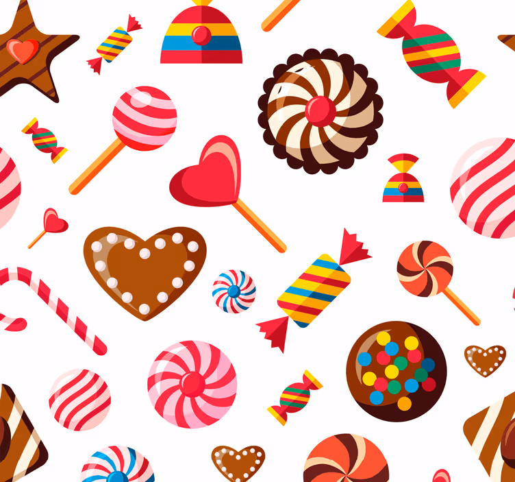 Tenda a rullo cucina motivi di caramella - TenStickers