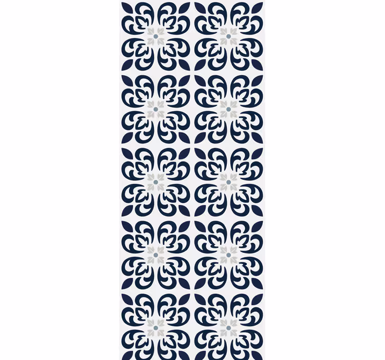 Tenda a rullo cucina piastrella portoghese clover blu scuro - TenStickers