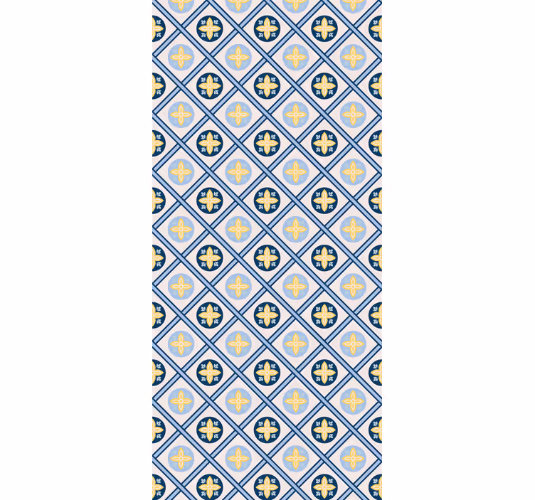 Tenda a rullo cucina piastrelle portoghesi blu e giallo - TenStickers