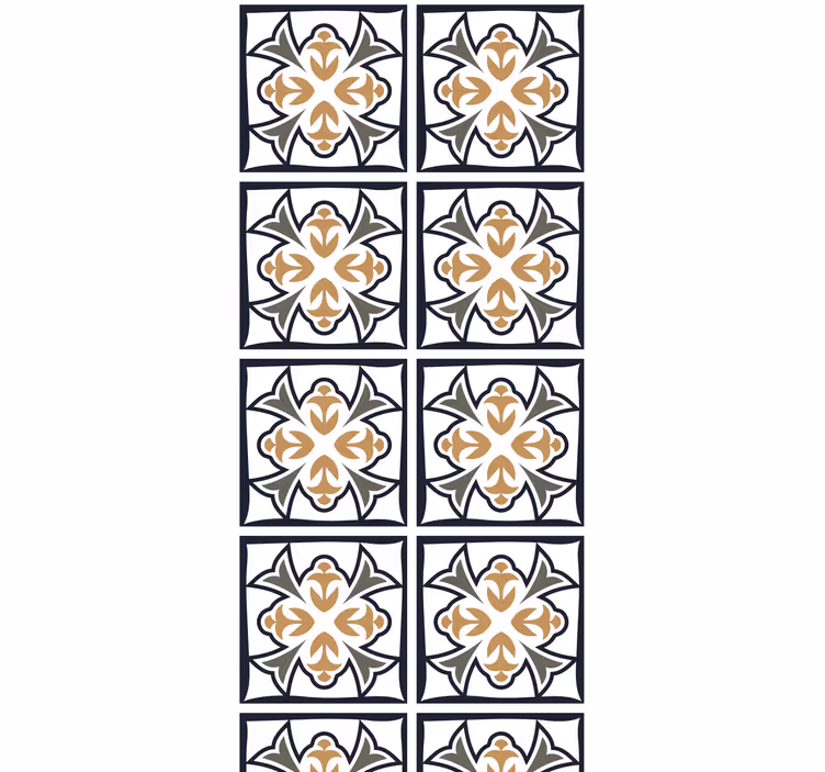 Tenda a rullo cucina piastrella portoghese beige e nera - TenStickers