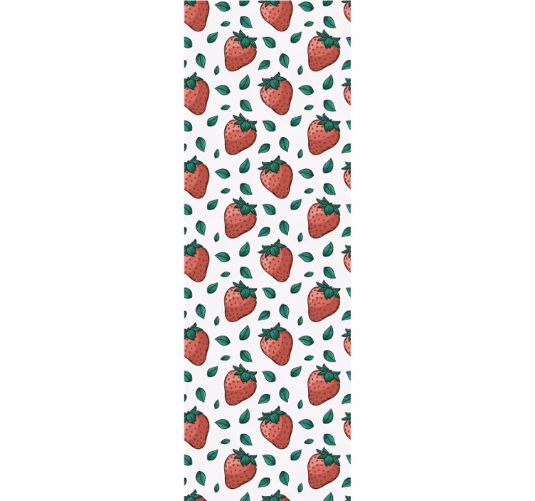 Tenda a rullo cucina fragole succose foglie verdi - TenStickers