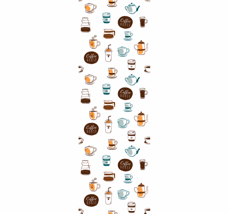 Tenda a rullo cucina a motivi caffè e caffetteria - TenStickers