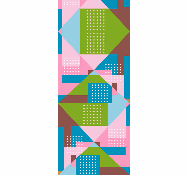 Tenda a rullo sala da pranzo motivo geometrico pastello - TenStickers