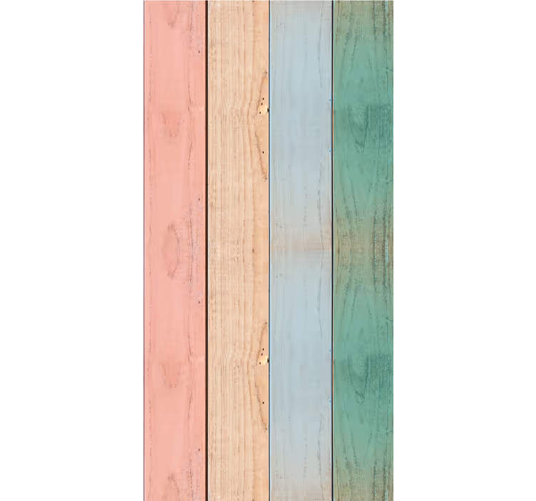 Tenda a rullo sala da pranzo tavole colorate in legno - TenStickers